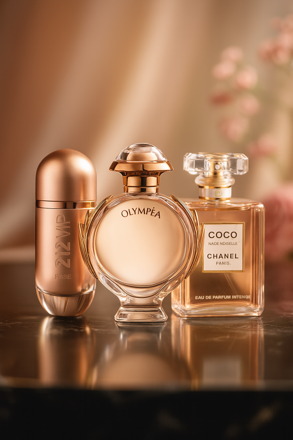 SADA 3 PARFÉMŮ 212 VIP ROSÉ, OLYMPÉA, COCO MADEMOISELLE 100ML