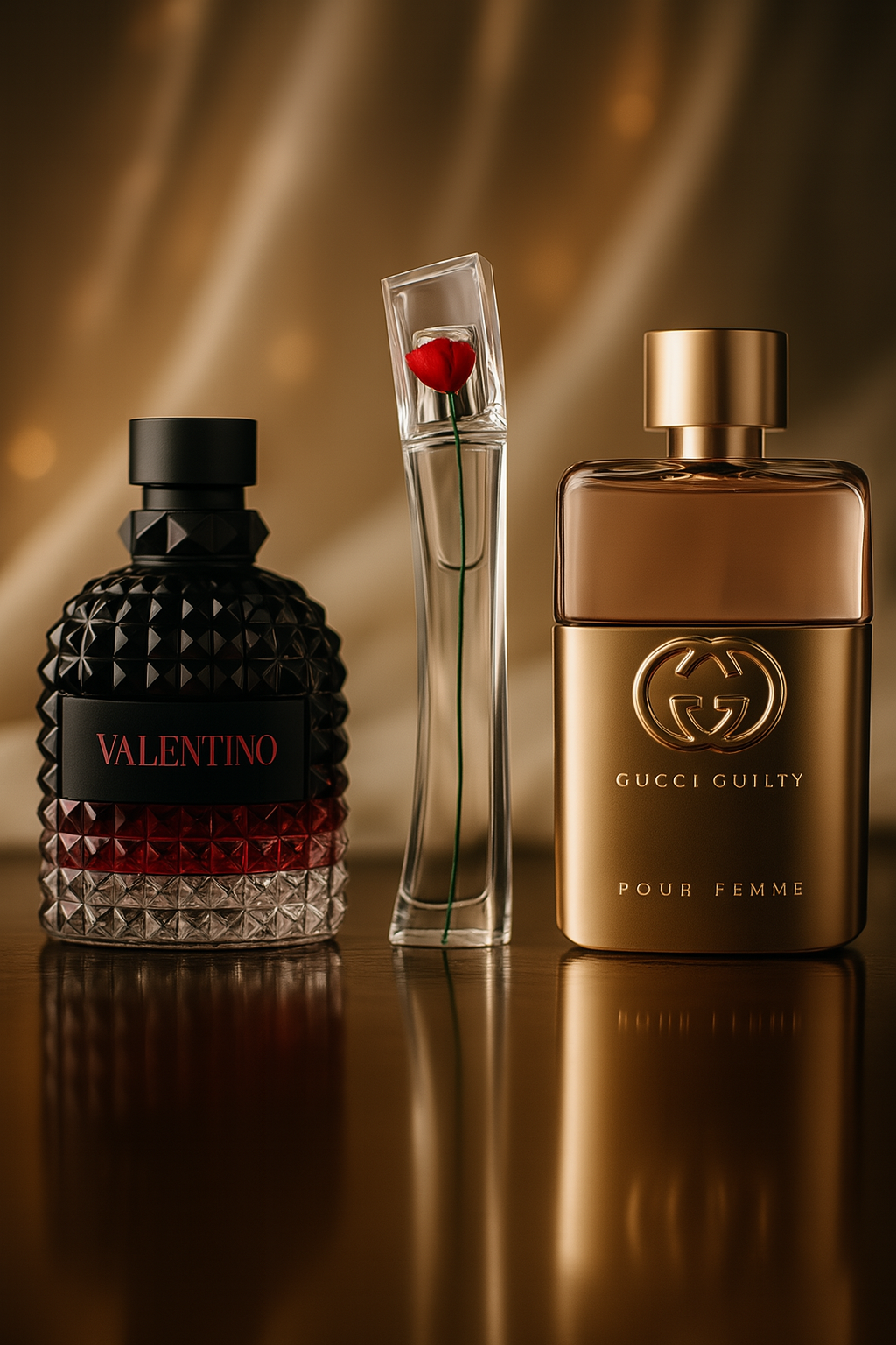 SADA 3 PARFÉMŮ 3 GUCCI GUILT, VALENTINO INTENSE, FLOWER KENZO 100ML