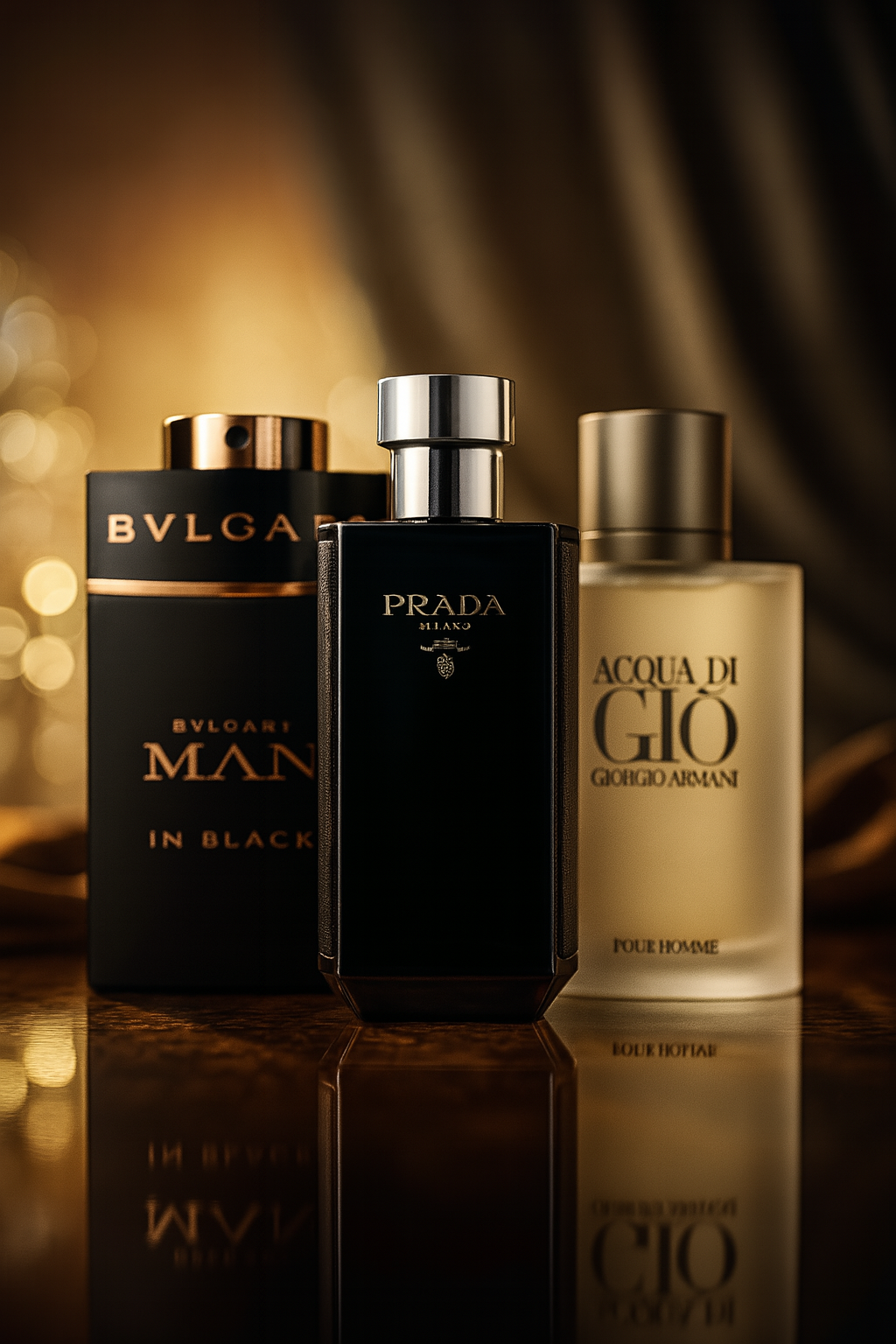 SADA 3 PARFÉMŮ BVLGARI IN BLACK, GIORGIO ARMANI ACQUA DI GIO, L'HOMME PRADA INTENSE 100ML