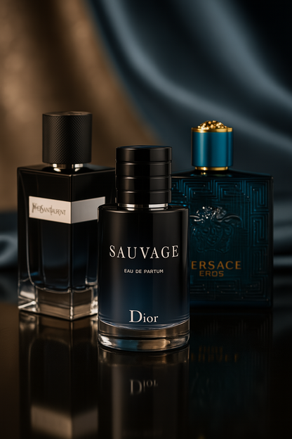 SADA 3 PARFÉMŮ DIOR SAUVAGE, YVES SAINT LAURENT Y MEN, VERSACE EROS 100ML