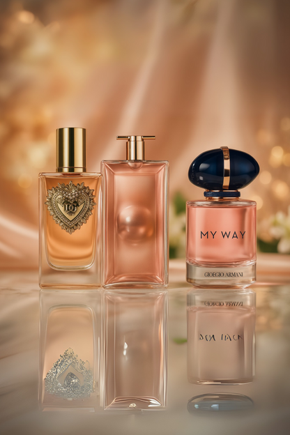 SADA 3 PARFÉMŮ DOLCE & GABBANA DEVOTION, MY WAY GIORGIO ARMANI, LANCÔME IDÔLE 100ML